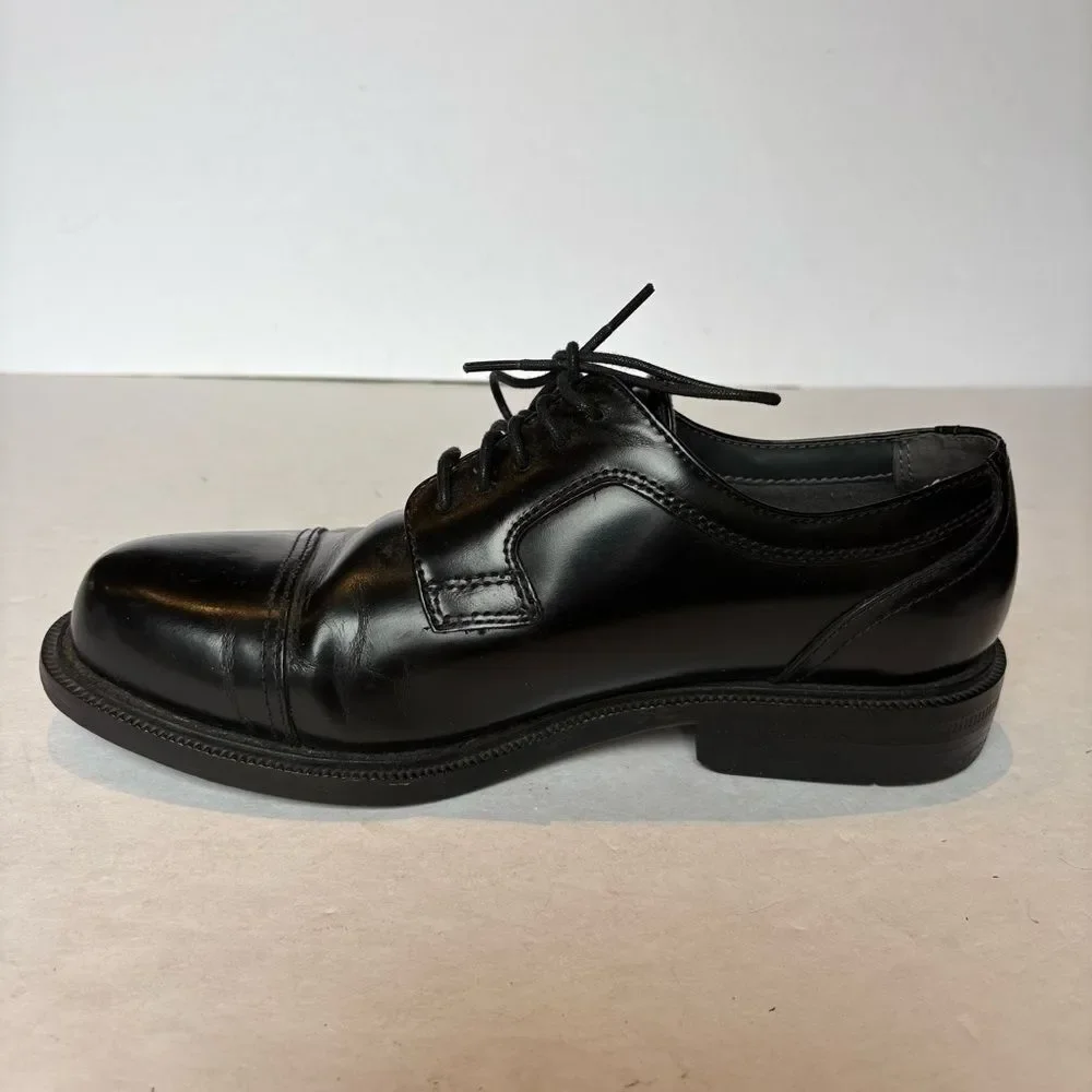 Thom McAn Classic Black Leather Men's Cap Toe Oxford Dress Shoes Size 9